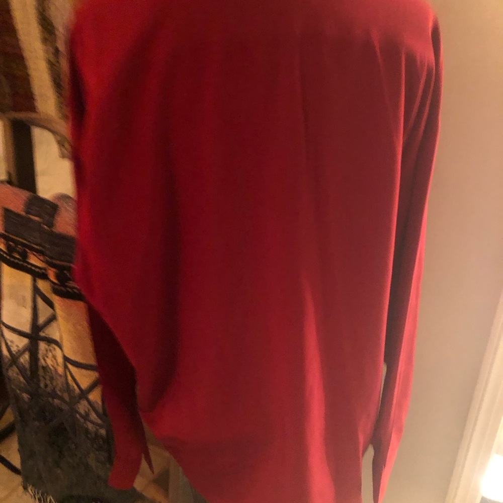 Red Silk Button Down - image 2